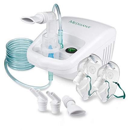 Medisana IN 500 Inhalator, Inhalationsgerät mit Mundstück und Maske für Erwachsene und Kinder, Vernebler Inhaliergerät bei Erkältung oder Asthma mit extra viel Zubehör