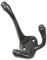 ChromeHardware® | 10 X Hand Forged Cast Iron 1883 Antique Triple Coat Hooks