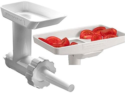 KitchenAid KSMGBC - Grinder per alimenti e carne, con kit per salsicce e vassoio per alimenti
