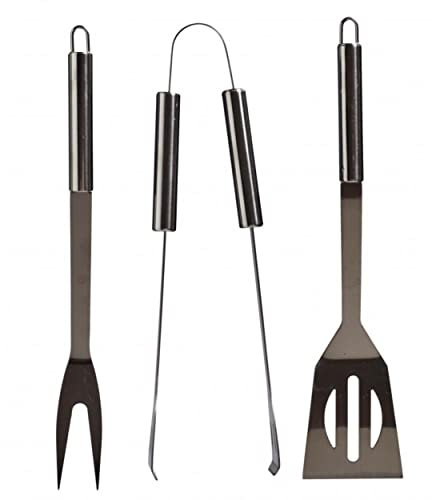 Best Sporting Grillbesteck Set Edelstahl 3-teilig I Grill Besteck Edelstahl aus Grillgabel, Grillwender und Grillzange EdelstahI I BBQ Grillzubehör I Grillset für Männer Geschenk