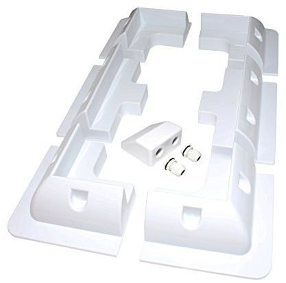 LOWENERGIE 7 Piece Solar Panel Mounting Bracket White Rectangle Set Kit Adhesive Bond for Caravans, Motorhomes, Boats & Any Flat Surface
