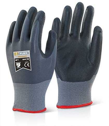 NITRILE PU MIX COATED GLOVE BLACK/GREY XL