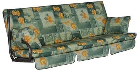 Angerer Freizeitmöbel GmbH Hollywoodschaukel Auflage Trend - passend für viele 3-Sitzer Hollywoodschaukeln - Schaukelauflage Made in Germany (Grün-Orange geblümt)