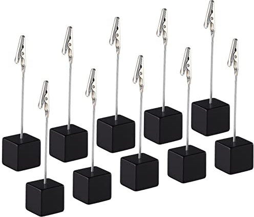 VORCOOL Kartenhalter Cube Memo Halter Card Clip Foto Büroklammern Hinweis - 10 Stück (schwarz)