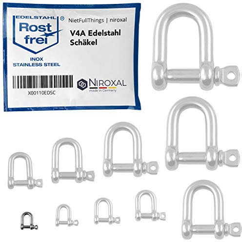 NietFullThings 10 Pieces 4-mm Acciaio Inossidabile grillo Rotondo da V4A Forma Corta Dritta e Robusta carico di Rottura 700 kg Grilli 4x14-mm