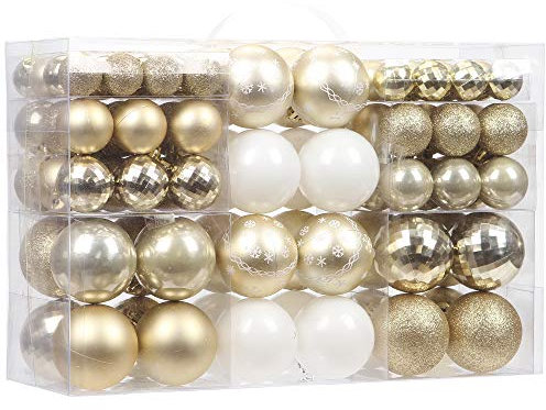 Sea Team 100 Stück von gemischten Kombination bruchsicher und stoßfester Geschenk-Verpackungskasten für Weihnachtskugeln. Das ist für Festsdekoration, wiederverwendbar, tragbar, Weihnachtsbaumschmuck