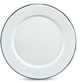 Graniteware | Assiette Ø22cm en acier émaillé | Compatible four et lave-vaisselle | Légère | Empilable | Résiste aux rayures | Blanche