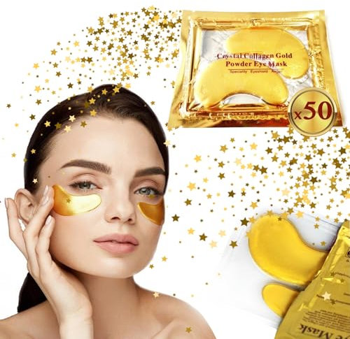 P-Beauty - Augenpads Crystal Collagen Gold Gel 50 Paar, mit Kollagen & Hyaluronsäure - Anti-Aging Feuchtigkeitsmaske gegen Falten, Augenringe & geschwollene Augen, für strahlende Augenpartie