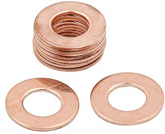 X AUTOHAUX 10 pcs 9 mm Diamètre intérieur de Voiture en cuivre Rondelles Joint Plat Anneaux Joints