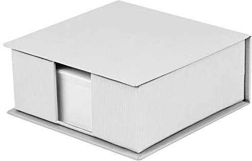Rössler SOHO Zettelkasten | Notizzettel-Box | Schreibtisch-Organizer | Büro-Zubehör | Schreibtisch Deko | Homeoffice Ausstattung | 110x46x110mm | 1 Stück | Farbe: Weiss