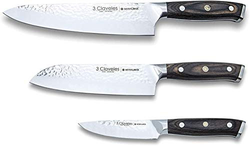3 Claveles Kimura Profi Küchenmesser Küchenmesser Küchenmesser Edelstahl Utensilien Set 3 Messer KIMURA