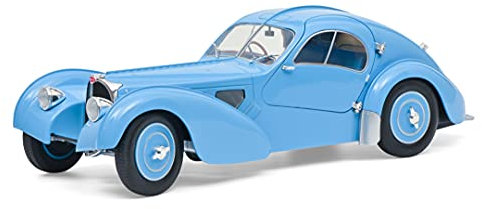 Solido 421185860 Bugatti SC Atlantic, Type 57, Bj. 1937, Modellauto, Maßstab 1:18, blau hellblau ohne wunschkennzeichen