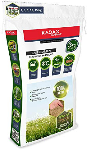 KADAX Ziergras, 120 m², Ziergrassaatgut, Grassaatgut, Rasenmischung, Grassamen, Rasensaat, wirksames Saatgut, Rasensaatmischung, Gras, Saatgutmischung (3 kg)
