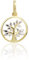 NKlaus 14mm Baum des Lebens Kettenanhänger 333 Gelb Gold 8 Karat Blätter weiß poliert 13128