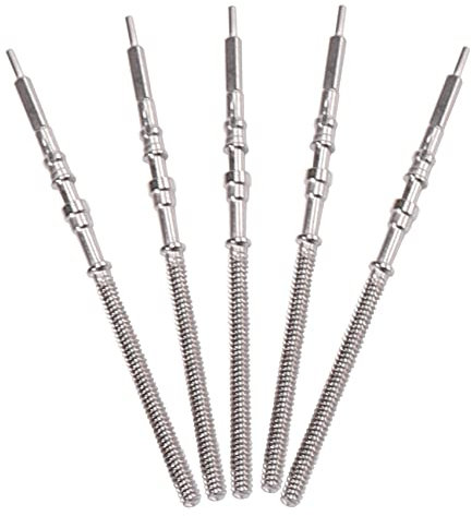 5 Stück Uhrwerk Stiel Uhr Kit Teile NH35 NH36 NH38 NH39 Bewegung Uhr Stiel Ersatzteile, Silber/schwarz