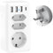 Reiseadapter UK Adapter England Deutschland Stecker Steckdosenadapter England, 7-in-1 Reiseadapter England mit 1 USB C & 3 USB Steckdose Reisestecker,EU to UK Adapter Reiseadapter Type G für Irland UK
