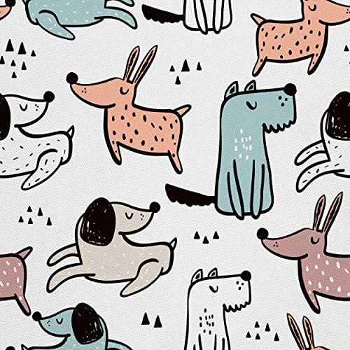 HEKO PANELS Stoff Oxford Wasserdichte Meterware Canvas-Stoff Polyester Stoff Zum Nähen Nähstoffe Dekostoffe Wasserabweisend Blickdicht Hunde 1 Meter 155 x 100 cm, DR099