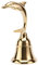 NKlaus Maritim 6 cm Tischglocke Delfin aus Messing 13cm lang Handglocke Tischklingel 11583