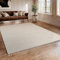 MY-RUG Handgewebter Fleckerlteppich aus recyceltem Material beige, 200 x 140 cm - Der perfekte Flickenteppich, gemütliches Esszimmer