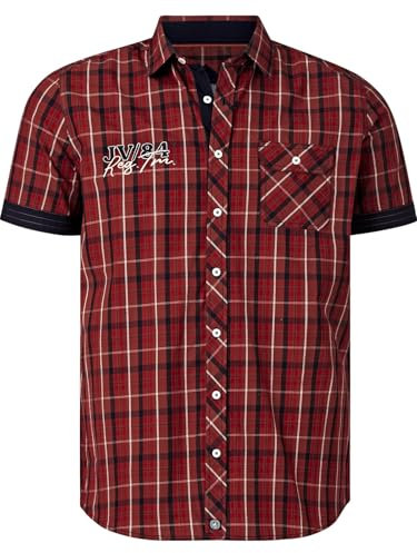 Jan Vanderstorm Homme Chemise À Manches Courtes Emyls Rouge, 7XL (XXXXXXXL) - 55/56
