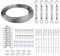 fshihine 60M Garden Wire Rope Kit with Turnbuckles, 1.5mm 304 Stainless Steel Cable, Garden Wire for Climbing Plants, Fence, Trellis, Outdoor String Light Hanging