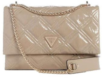 GUESS Damen Deesa Convertible Flap, wandelbare Umhängetasche, Crossbody-Klappe, Taupe