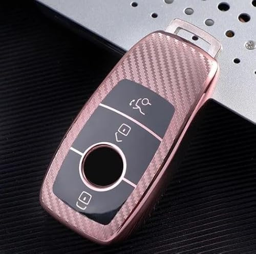 RELL CASES Weiche Silikon-Schutzhülle für Mercedes Benz, E-Klasse 2017, S-Klasse 2018 Modelle (Rosa)