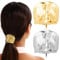 Ponytail Cuff, 2pcs Ponytail Holder Hair Clips, Sliver & Gold Hair Cuffs For Ponytails, Hair Clips Ponytail Holder, Metal Ponytail Cuff Decorative Alloy Hair Cuffs For Women Girls