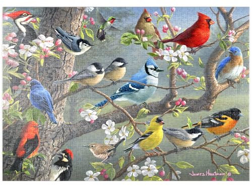 MyPuzzle Bunte Vögel im Blütenbaum - Premium 1000 Teile Puzzle - MyPuzzle Sonderkollektion von Puzzle Galaxy