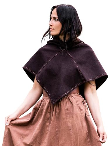 Leonardo Carbone® Skjoldehamn Gugel Viking Halfdan Unisexe - Vêtement médiéval pour homme et femme - Chapeau médiéval - Costume de Hobbit - LARP - Viking - Cosplay - Halloween - Marron