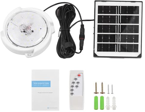 Fdit 60 W Solar-Deckenleuchte, 50 LED-Perlen, Fernbedienung, Timer, Wasserdicht, für den Innen- und Außenbereich (60W)