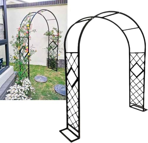 WCQSYY Arceau À Rosiers pour Plante Grimpantes, Large Arche De Jardin Support avec Cadre en Acier, pour Plantes Grimpantes,Pergola De Gloriette Fer Forge,Noir,W340xH230cm