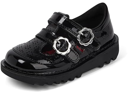 Kickers Girl's Kick T Bar Meadow Shoes, Black, 10 UK Child