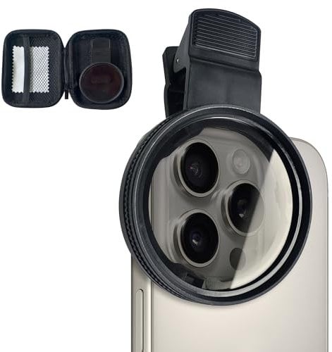 Universal 52mm Polfilter CPL Filter Set für Handy Kamera – Clip-On Polarisationsfilter für Phone & Android – Reduziert Blendung, verbessert Farben bei Landschafts- und Außenaufnahmen