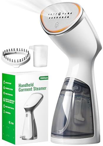 OGHom Portable Travel Handheld Steamer for Clothes, Garment Wrinkle Remover, 1000W Strong Penetrating Fabric Steamer, for Home, Office, Travel (ONLY FOR 120V) -White