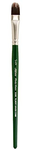 Silver Brush Limited Ruby Satin Filbert Comb Oil Paintbrush, Size 1/2 Inch | Short Handle, Fluid, Acrylics, Med Fine Point Synthetic Bristle