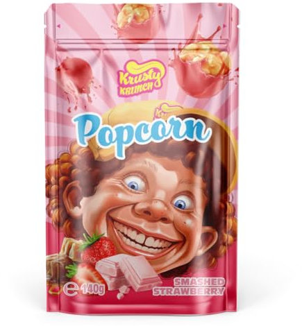 KRUSTY KRUNCH Popcorn mit Geschmack I süßer Snack 140g (140g, Smashed Strawberry)
