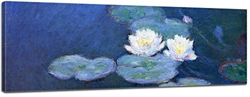 Bilderdepot24 Bild auf Leinwand | Claude Monet Seerosen in 160x50 cm als Wandbild | Wand-deko Dekoration Wohnung alte Meister | 180221-160x50