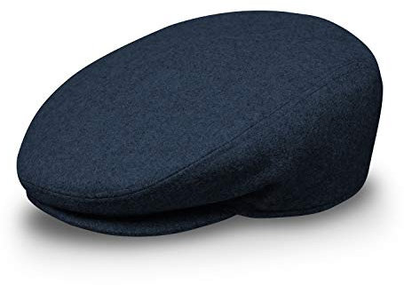 fiebig Flatcap für Damen & Herren | Schiebermütze mit gestepptem Innenfutter für Herbst & Winter | Flache Sportmütze Made in Italy | In vielen Farben und Größen (59-L, blau)