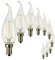 SUNSEED 10x Glühfaden LED Flamme Lampe E14 3W ersetzt 32W Warmweiß 2700K