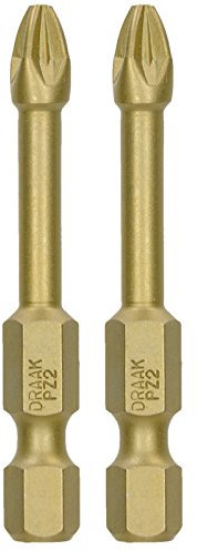 Draak 2X PZ2 Pozi 50mm Titanium Impact Screwdriver Bits Pozidriv Compatible with Dewalt Milwaukee Bosch Makita and Others POZI Heavy Duty