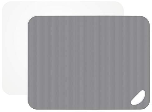 Lurch 10940 Flexi-Schneidbretter 2er Set aus Kunststoff, Flint Grey/weiß, 38 x 29cm
