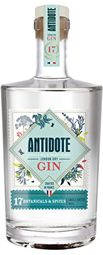 Antidote Gin Original - Qualité Premium - Produit en France à partir de raisins français - 17 plantes aromatiques, 5 distillations - 40% (1 x 0,70 L)