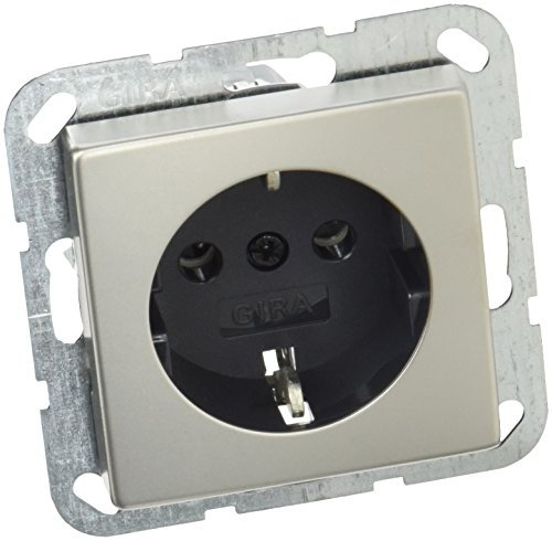 Gira 0188600 Schuko-Steckdose System 55 in Edelstahl, 250 V