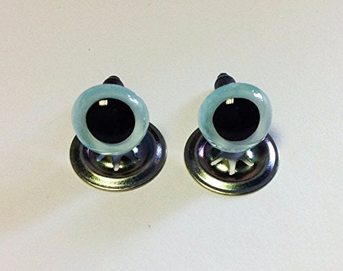 celloexpress 24mm Light Blue Pearl Crystal Eyes with Metal Backs - Safety Eyes for Soft Toy Teddy Bear Animal Making (Pack of 1 Pair)