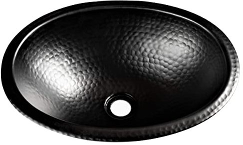 Monarch Abode 19103 - Fregadero de baño (17 Pulgadas) Martillado a Mano, Color Negro Mate