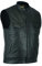 Leatherick Herren Anarchischer Stil Premium Rindsleder Motorrad Leder Weste Schwarz - L54