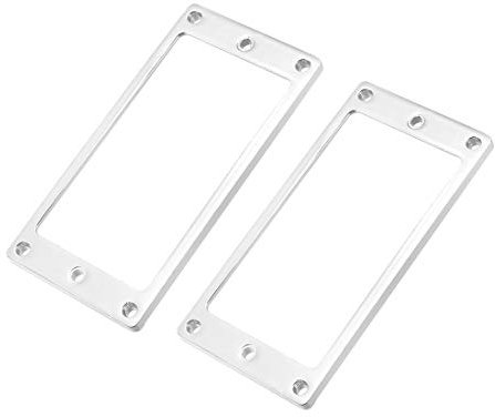 sourcing map 2 Stück Metall Pickup Rahmen Humbucker Pickup Rahmen Montageringe Ersatzteile für E-Gitarren Silber