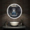AICA sanitaire Miroir Salle de Bain Mural Φ 80cm Miroir Rond, Miroir Design Miroir avec éclairage LED 960lm 6000k, Blanc Froid