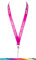 ROLSELEY Personalisierbares Umhängeband mit aufgedrucktem Text (Weiß/Schwarz/Silber) mit Sicherheitsverschluss - Rosa Schlüsselband mit individuellem Text